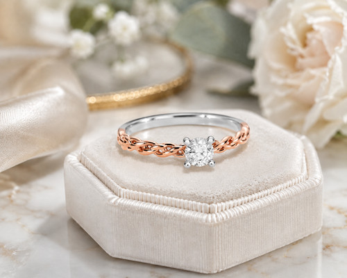 élégante bague solitaire - bague,