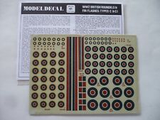 DECALCOMANIE MODEL  DECAL POUR MAQUETTE AVION 1/72 COCARDES RAF WW2