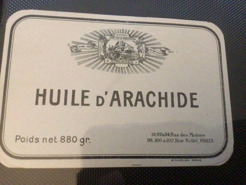 Etiquette ancienne huile - etiquette,