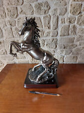 GRAND CHEVAL CABRANT EN ETAIN - 37 CM