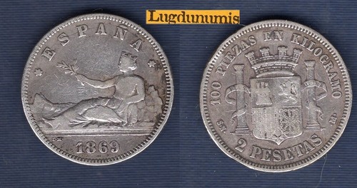 Espagne pesetas 1869 - espagne,