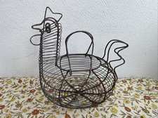 Ancien Panier A Œufs Forme Poule En Fer Deco Rétro Occasion