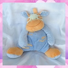 Doudou peluche vache bleu - vache,