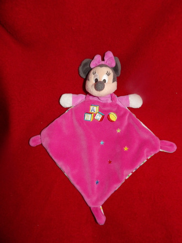 Doudou plat disney minnie rose - doudou,