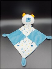 Doudou plat Ours Bleu Blanc