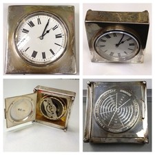 Horloge de table ancienne en argent massif 925 Angleterre vers 1900 silver watch gousset