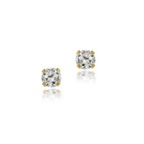 14k 3mm rond zircone - 14k,