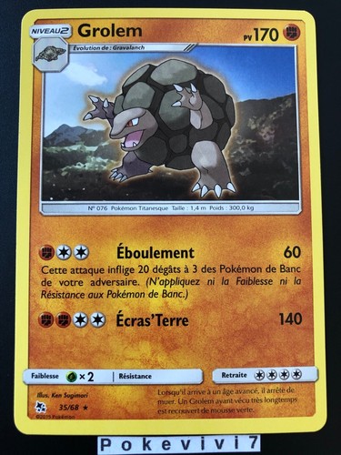 Carte pokemon grolem 68 - carte,
