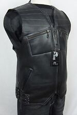 Gilet En Cuir De Mouton Noir