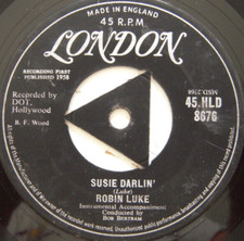 ROBIN LUKE "Susie Darlin'/Living's Loving you 1958 UK 45 LONDON 8676 Buddy Holly