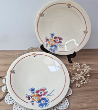 2 Anciens Plats Creux Signés Moulin des Loups - Modèle Valentin