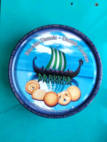 Boîte biscuits danois drakkar - boîte,