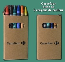 Carrefour, boîte de 6 crayons de couleur à la cire