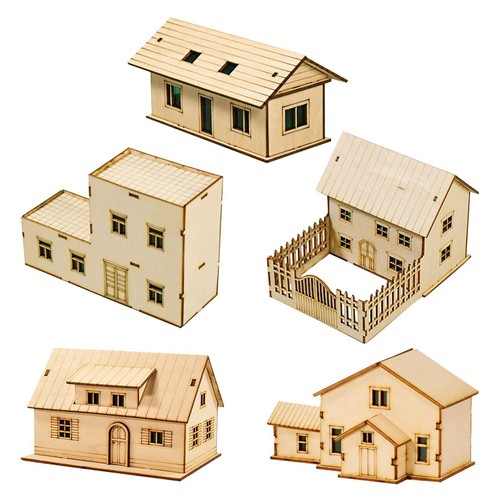 Modèle maison bois 3d - modèle, de