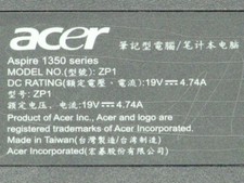 Boîtier Dessous Acer Aspire