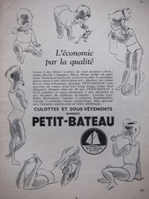 PUBLICITÉ DE PRESSE 1952 PETIT-BATEAU CULOTTES ET SOUS-VÊTEMENTS - ADVERTISING