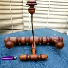 Ancien porte manteaux patère en bois sculpté style bambou  