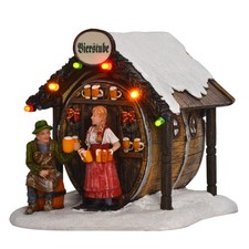 LuVille Village de Noël Miniature Taverne - L11 x l11,5 x H11,5 cm