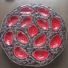 Plat À Huîtres En Céramique Diamètre 37 Cm Vintage assiette art de la table
