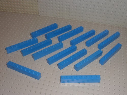 Lego brick 1x8 - 1x8, bleu