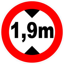 HAUTEUR limite 1,9 m autocollant au choix Caravane remorque van camping-car