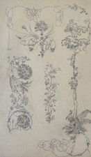 Dessin ancien original floral