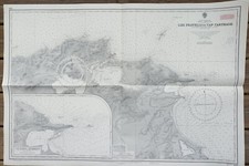 CARTE MARINE  LES FRATELLI TO CAP CARTHAGE TUNISIE  MÉDITERRANÉE 104 x 71 cm