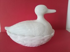 Bonbonnière Canard en Opaline