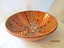 POTERIE DE SAVOIE  ANCIEN PLAT CREUX JATTE  TERRE CUITE VERNISSEE-ART POPULAIRE