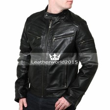 Blouson motard noir homme