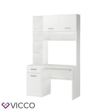 Bureau informatique Table de travail Bibliothèque placards Crossline Blanc Vicco