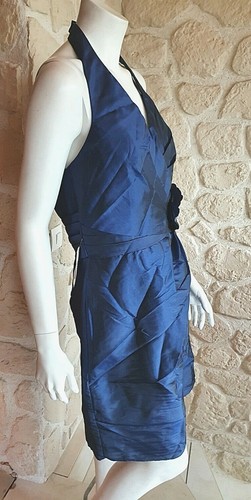 Robe cocktail bleue taille