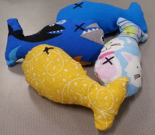 Cute handmade catnip - catnip, fish