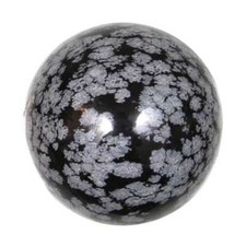 Sphère en obsidienne neige -