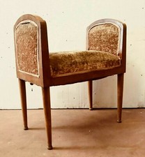 Tabouret bout de lit Art Déco en hêtre patiné  XX siècle