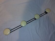 Vintage 60s 70s Ancien VESTIAIRE 4 PATERE en METAL NOIR et JAUNE Porte-Manteaux