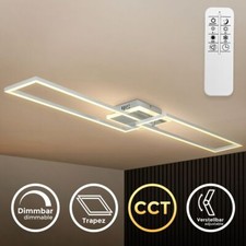 Plafonnier LED 40W pivotant CCT variateur minuterie veilleuse télécommande alu 