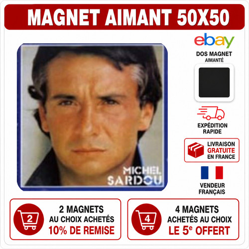 Magnet michel sardou 5x5 cm - sardou, v2