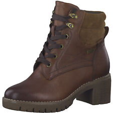 Tamaris Bottes Bottines Boots À Lacets En Cuir Tex Cognac Brun 86215