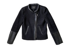 Veste MAJE en laine et cuir