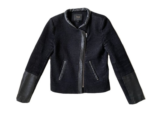 Veste maje laine cuir - veste, en