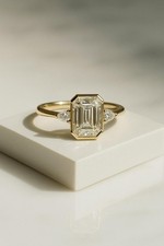 2.50 CT Moissanite Fiançailles Bague 14k or Jaune Radiant Coupe Promesse Ring