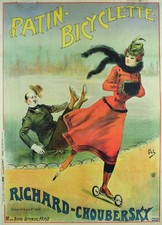 Repro poster ancien Patin Bicyclette (43 x 60 cm)
