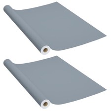 Lot de 2 Film autocollant pour meubles gris 500x90cm en PVC (Déstockage 146123)