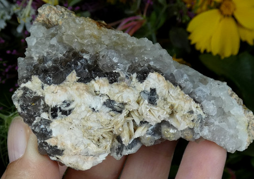 Baryte sur quartz - quartz, ussel