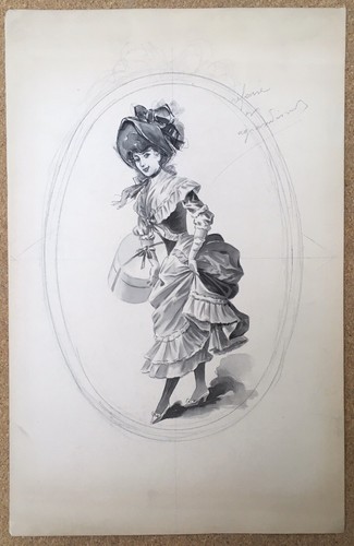 Dessin original portrait femme - original,