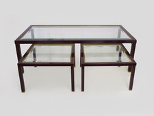 Ensemble table basse et 2 tables gigognes style Pierre Vandel Années 70