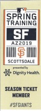 Ticket Stubs Stub San Francisco SF Giants 2019 Spring Training New Mint