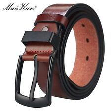 Ceinture large en Cuir pour Hommes Vintage Décontractée Noir Marron Boucle