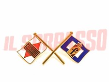 Emblème Écrit Logo Émaillé Drapeau Croisé PININFARINA FIAT 1100 TV